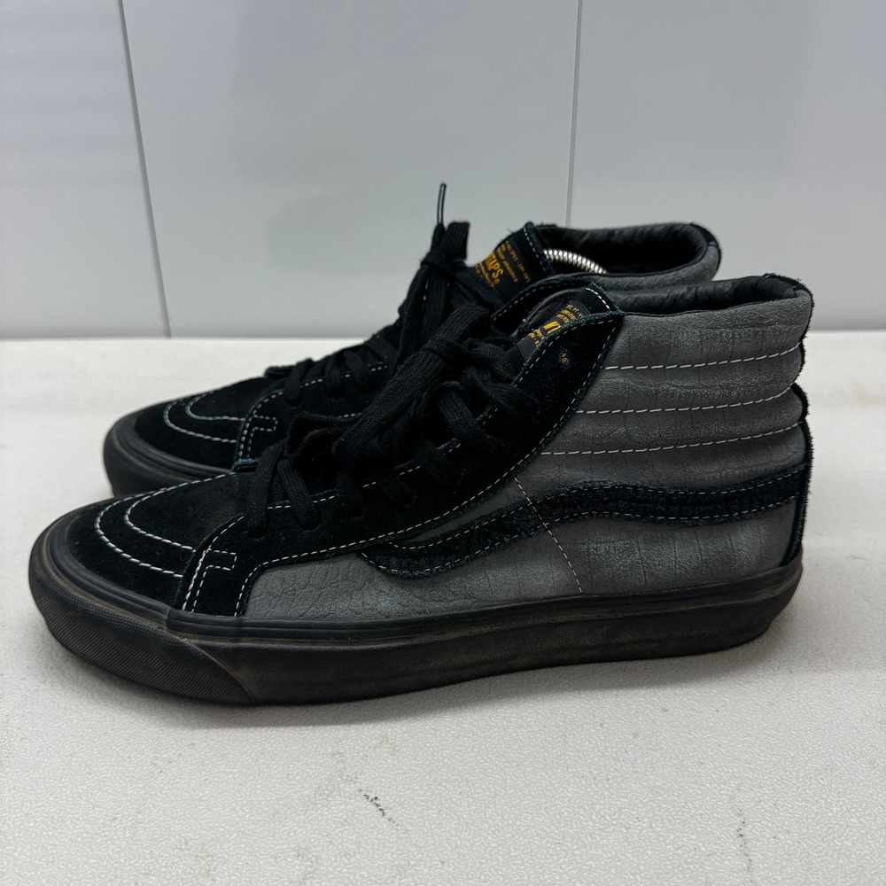 Vans Vault WTAPS OG Sk8-Hi LX Black Grey Suede Leather Sneakers 10.5 Mens